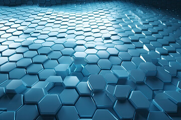 Abstract futuristic surface concept with hexagons. Trendy sci-fi technology background