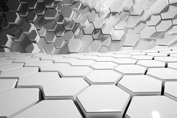 Obraz premium Abstract futuristic surface concept with hexagons. Trendy sci-fi technology background