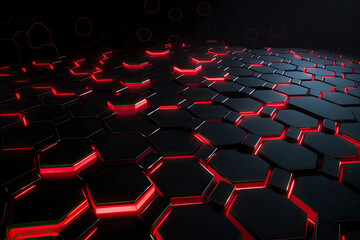 Fototapeta premium Abstract futuristic surface concept with hexagons. Trendy sci-fi technology background
