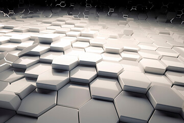 Fototapeta premium Abstract futuristic surface concept with hexagons. Trendy sci-fi technology background