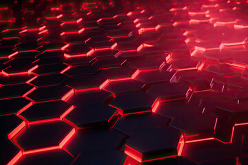 Obraz premium Abstract futuristic surface concept with hexagons. Trendy sci-fi technology background