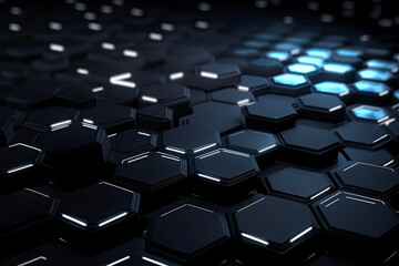Obraz premium Abstract futuristic surface concept with hexagons. Trendy sci-fi technology background