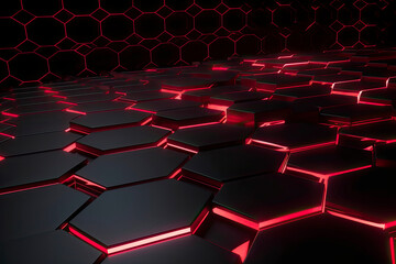 Fototapeta premium Abstract futuristic surface concept with hexagons. Trendy sci-fi technology background