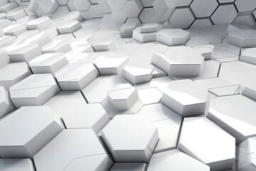 Obraz premium Abstract futuristic surface concept with hexagons. Trendy sci-fi technology background