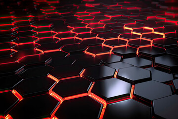 Obraz premium Abstract futuristic surface concept with hexagons. Trendy sci-fi technology background