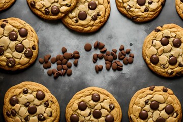 Chocolate chip cookies, generative art by A.I.