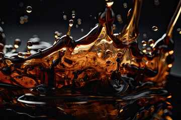 Oil splashes close-up