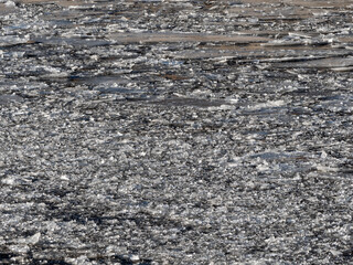 Ice texture of lakes outdoors with snow