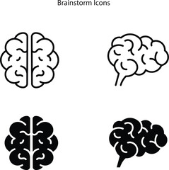 Brainstorm icon. Monochrome simple sign. Brainstorming icon for logo, templates, web design and infographics.