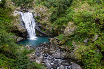 Waterfall in neidong national forest recreation area of taiwan
