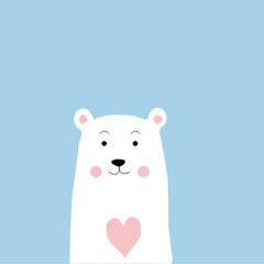 baby bear, teddy animal vector illustration
