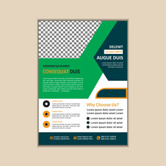 Vector Corporate business flyer design template with bleed