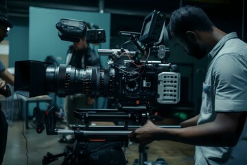 ﻿A man using a camera - Generative AI