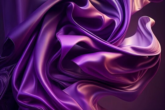 Purple Waves Stock Photo - Download Image Now - Purple, Silk