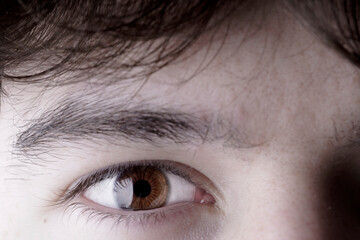 Obraz premium brown eye of a young Caucasian boy