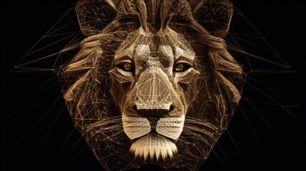 Amazing illustration of a lion head