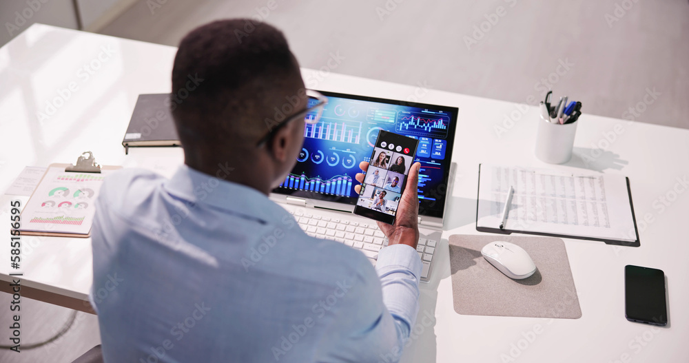 Poster remote conference webinar and kpi dashboard chart