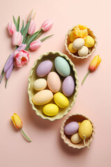 easter eggs and flowers