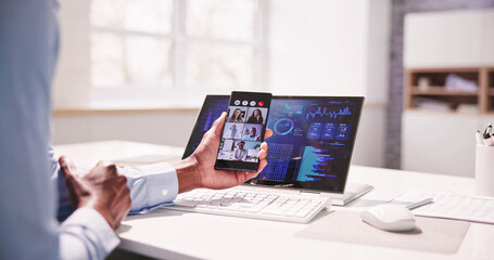 Remote Conference Webinar And KPI Dashboard Chart