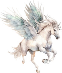 Naklejka na ściany i meble Pegasus illustration created with Generative AI technology