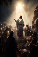 The Ascension of Jesus Christ. AI generativ. - obrazy, fototapety, plakaty
