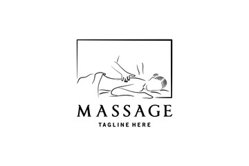 Beautiful woman massage logo design for health and beauty modern woman lifestyle