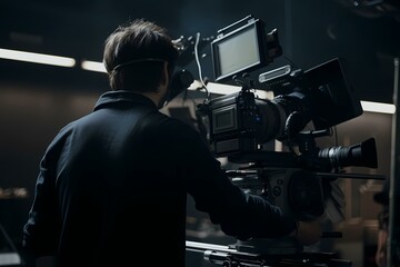 ﻿A man using a camera - Generative AI