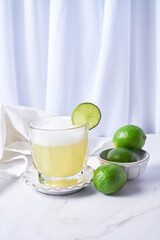 Peruvian drink, Pisco Sour with lemon