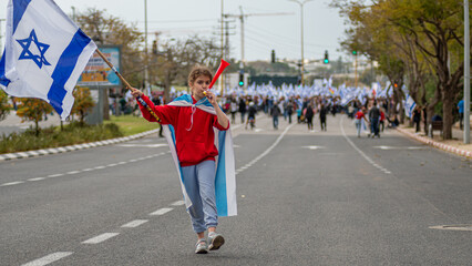 Women Power- Civilian protests in the city of Rehovot Israel against the planned changes of Israeli...