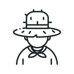 man with straw hat