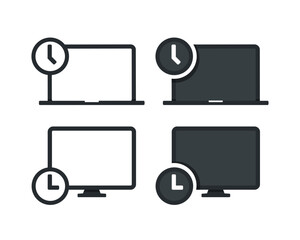 Computer time icon. Illustration vector