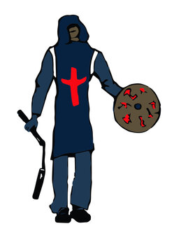 Habergeon worn by warrior of the middle ages