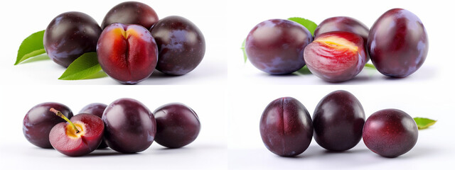 fruit, food, plum, isolated, fresh, healthy, red, white, ripe, sweet, berry, purple, diet, plums, nature, cherry, organic, juicy, vegetarian, closeup, apple, delicious, group, dessert, raw