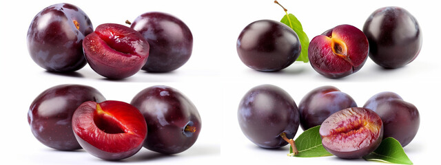 fruit, food, plum, isolated, fresh, healthy, red, white, ripe, sweet, berry, purple, diet, plums, nature, cherry, organic, juicy, vegetarian, closeup, apple, delicious, group, dessert, raw