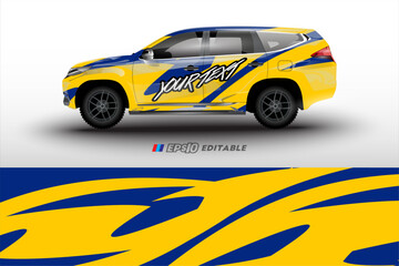 racing car wrap design for vehicle vinyl stickers and automotive company sticker livery	