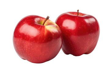 Fototapeta na wymiar Isolated apple. Whole red, apple fruit with leaf isolated on white, with clipping path. Generative AI.