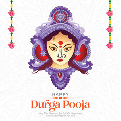 Happy Navratri social media decorative card template banner design 