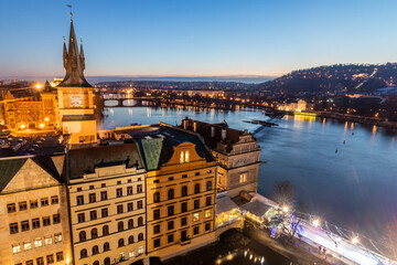 Fototapeta premium View of Vltava river in Prague, Czech Republic