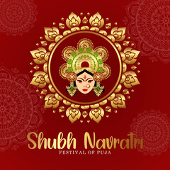 Happy Navratri social media decorative card template banner design 