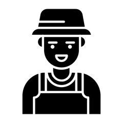 Male Gardener Glyph Icon