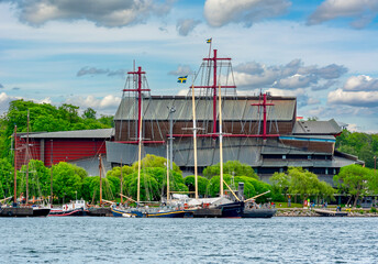 Vasa museum on Museum island of Stockholm (Djurgarden), Sweden - obrazy, fototapety, plakaty