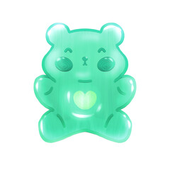 Cute gummy bear sweet stationary sticker oil painting