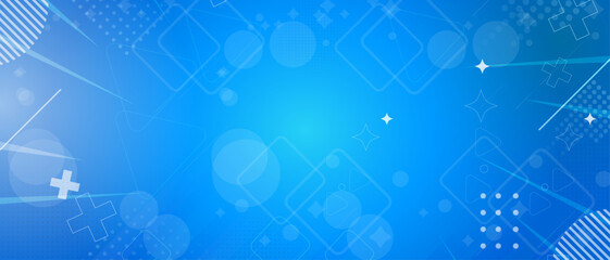 Abstract blue banner background with lines