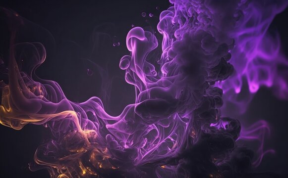 A purple and purple background with a blurry image of a fire and smoke.