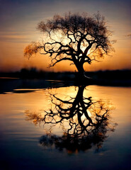 Fototapeta na wymiar Baum am Wasser
