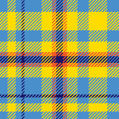 seamless pattern checkered in blue and yellow for decorative, wallpaper