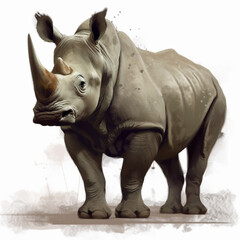 Obraz premium Regal Rhino: Majestic Wildlife Close-Up