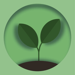 green eco leaf icon, Earth Day 