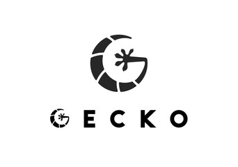 illustration vector  graphic logo design of circle black gecko leg  logo,circle gecko foot logo, simple vector - obrazy, fototapety, plakaty
