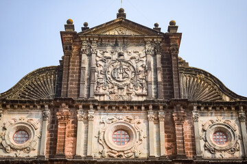 Ancient Basilica of Bom Jesus old goa church at South part of India, Basilica of Bom Jesus in Old Goa, which was the capital of Goa in the early days of Portuguese rule, located in Goa, India - obrazy, fototapety, plakaty